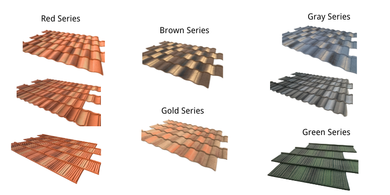 Sangobuild New Product - Tri-color Camouflage Design Stone Coated Metal Tile